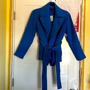 Petite Wrap Trench Jacket In Daphne Blue